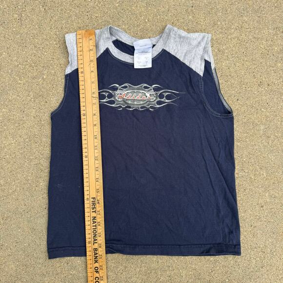 Vintage Y2K Adidas Tribal Flame Blade Logo Grunge Streetwear Sleeveless T-shirt - Picture 8 of 10